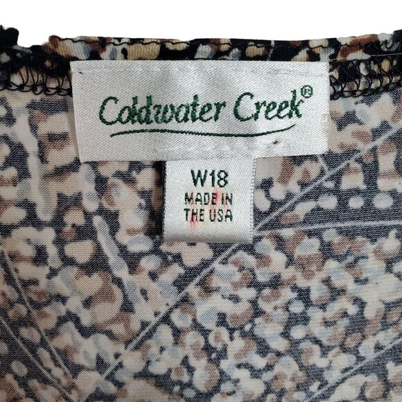 Coldwater Creek Size 18W Dress Geometric Print Flowy Jersey Knit A-line Stretch - Picture 4 of 9